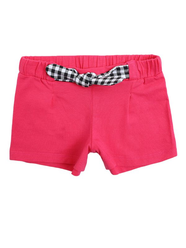 Girls White & Pink T-Shirt with Short Pants image number 2